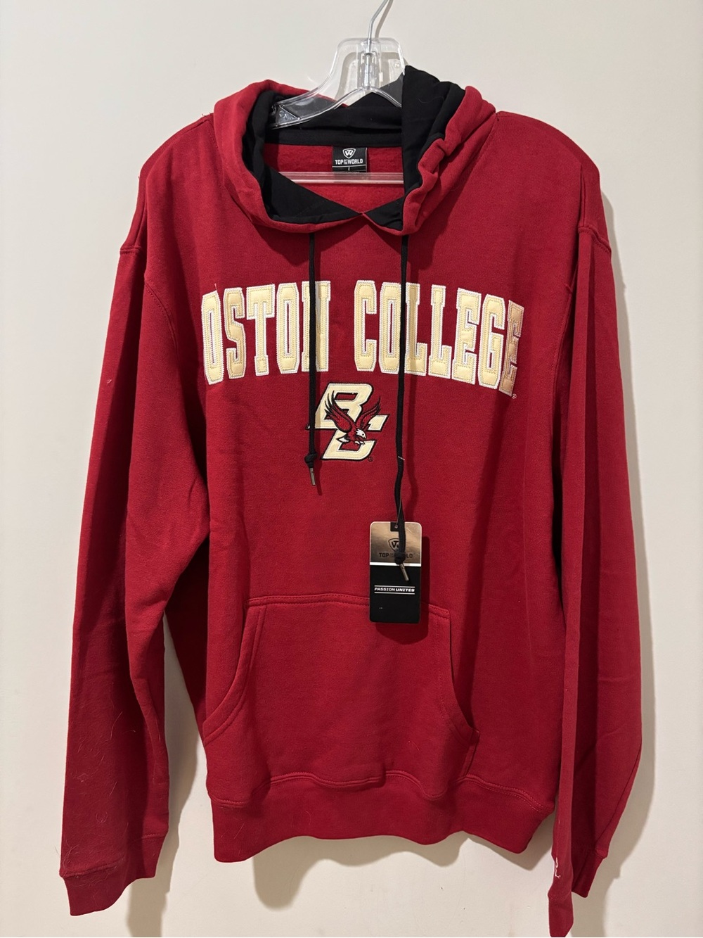Boston College Men's Red Hooded Sweatshirt